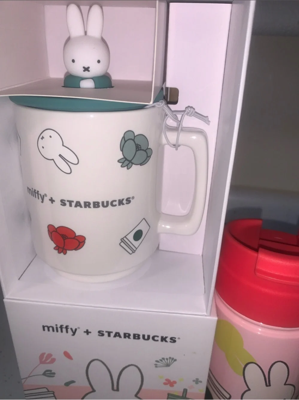 Starbucks Miffy Pink & Mint Drinkware and Plush Gift Set - Picture 2 of 5